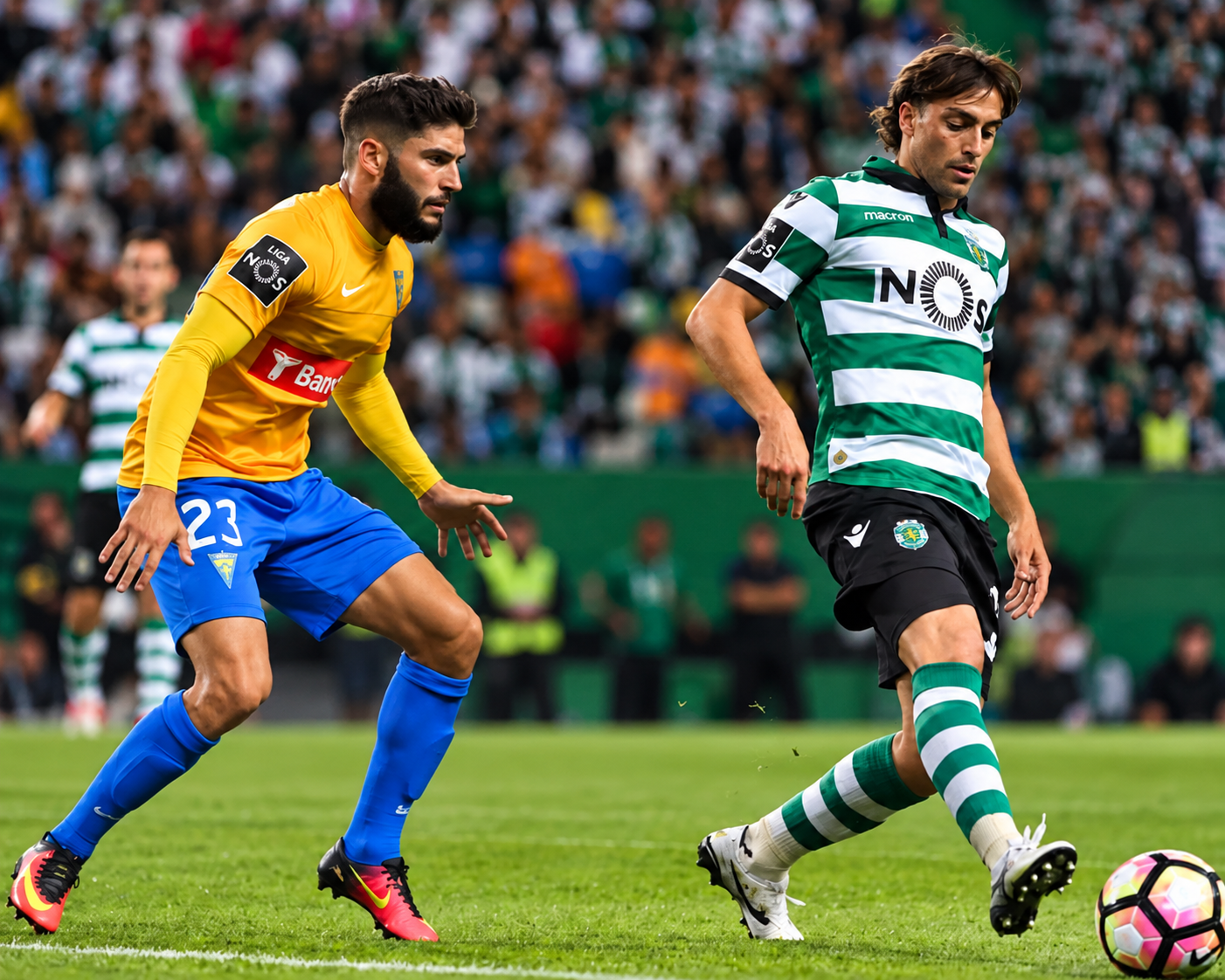 Lucas Farias marcando um adversário durante uma partida